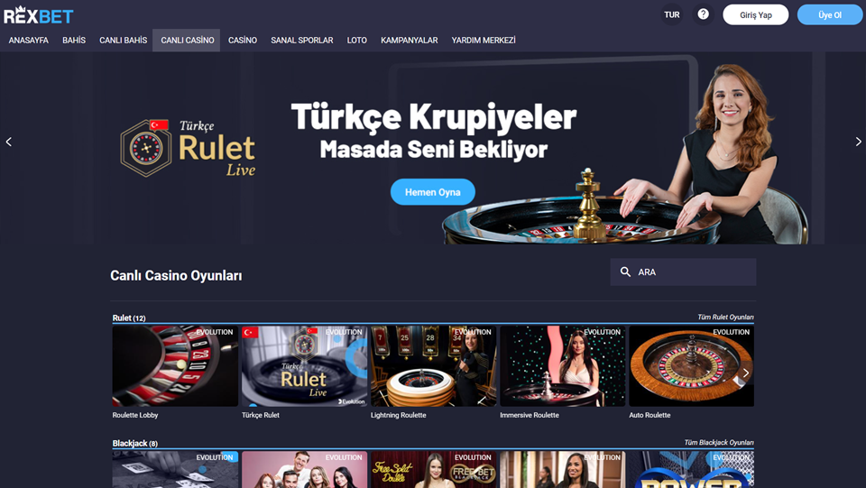 Rexbet Canlı Rulet Sitesi